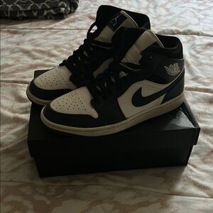 Navy Blue and White Jordan Mid SIZE 9M